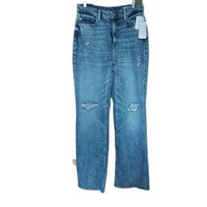 Y2K Cool-Girl Vibes Silver Jeans Straight Leg Ripped Denim High-Rise Fit W34xL31